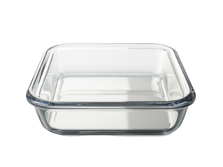 Clear glass baking dish for cooking and serving