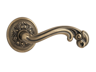 Elegant antique brass door handle with ornate floral design