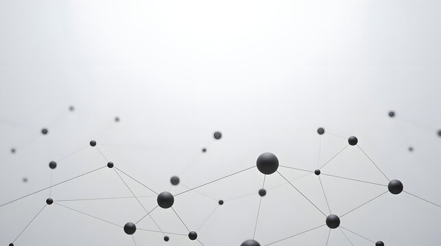 Modern network connections with lines and nodes on gray background - Powered by Adobe
