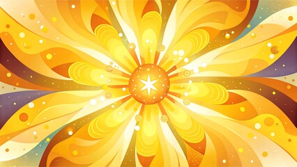 Golden Sunburst Flower - A Radiant and Abstract Floral Design Symbolizing Energy and Warmth
