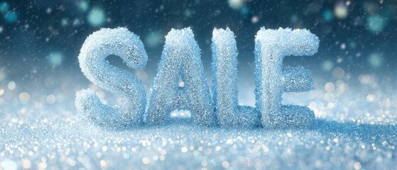 Winter sale promotion discounted seasonal offers in a frosty environment