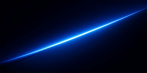 Naklejka premium Bright blue streak of light on a dark background