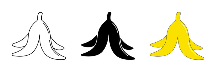 Banana set icon on white background