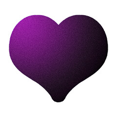 Purple heart, clipart dark violet cutout PNG element on transparent background