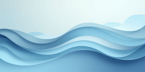 Fototapeta premium Wavy blue abstract background with soft gradual lighting
