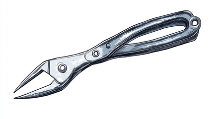 Metal pliers illustration isolated on white background for tools and repair