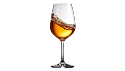 Wine glass isolated on transparent background, high-quality PNG with elegant design and clear reflections, perfect for beverage ads, restaurant menus, bar graphics, and celebrations.