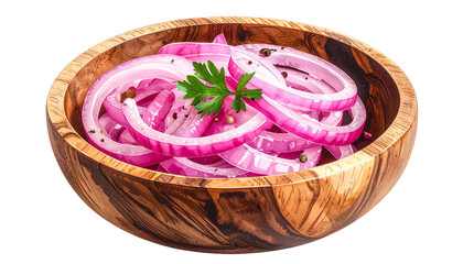 Onion pickle isolated on transparent background, high-quality PNG showing sliced onions in spiced oil, perfect for food menus, Asian cuisine designs, and condiment visuals.