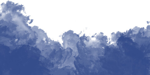 A bright summer day reveals snow-covered mountains under a blue sky filled with fluffy white cumulus clouds and natural sunlight