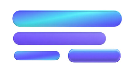 Obraz premium Blue gradient rounded rectangle glossy bar modern UI element digital button abstract shape isolated on transparent background futuristic clean minimal technology inspired
