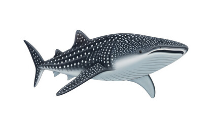 Obraz premium Whale shark swimming in the dark ocean with distinctive spot pattern