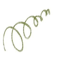 Olive Green Crayon Swirl  Brushstroke Isolated Without Background PNG