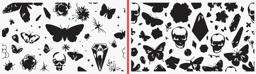 butterfly silhouette clipart, nature insect illustration, flying butterfly art, hand drawn insect shapes, wildlife butterfly design, black white butterfly clipart, printable insect silhouettes, nature © Geetaroy