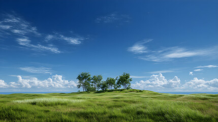 green grass and blue sky