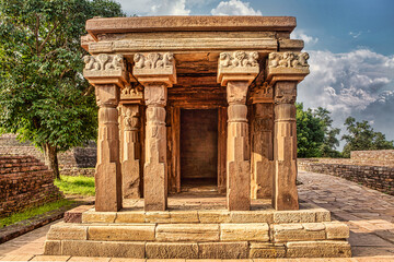 Temple 17 a Buddhist monument at Sanchi. India