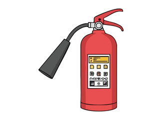 Illustration of a Red Fire Extinguisher