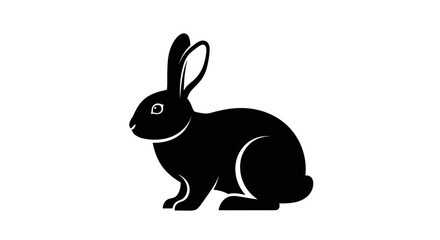 Obraz premium Black silhouette of a rabbit.