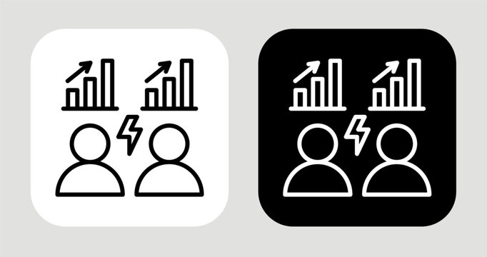 Market Parity Icon In Black and White Glyph Style
