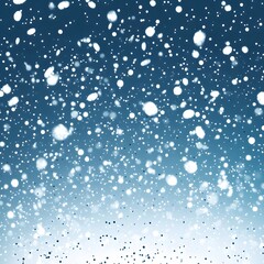 A mesmerizing view of snow falling against a serene blue gradient backdrop.