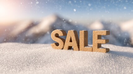 Winter sale promotion unmissable discounts on seasonal items in snowy landscape
