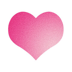Pink heart PNG, pastel magenta cutout clipart grainy design element isolated on transparent background