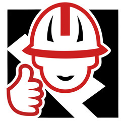 Handyman Mascot with Hard Hat Logo