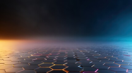 Abstract Hexagonal Background with Gradient Color and Foggy Atmosphere