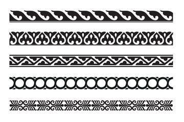 Set of decorative ornamental border - Vector modular