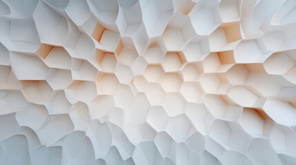 Abstract Honeycomb Pattern with White Textures and Dimensional Layers