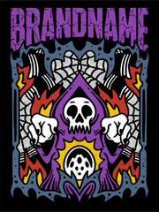 tshirt illustration design metal band merchandise witch