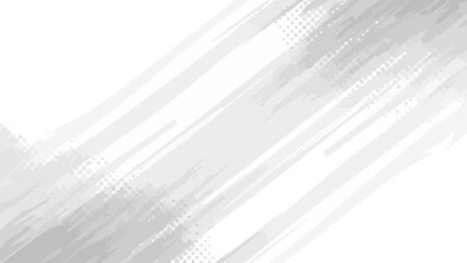 Abstract background with diagonal brush strokes and halftone dots in shades of gray and white.