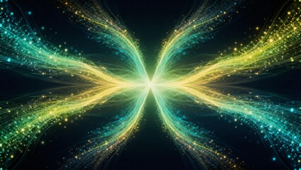 Abstract glowing butterfly wings