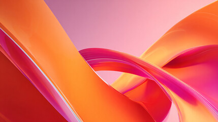 Abstract illustration of abackground with pink, and orange curved waves and digital lines suitable for wallpaper design