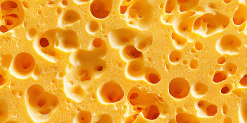 Cheese texture with holes creates a unique seamless pattern