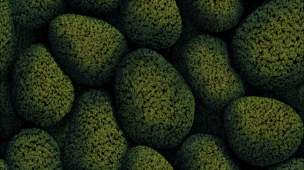 Green fruit-like shapes on a dark background pattern