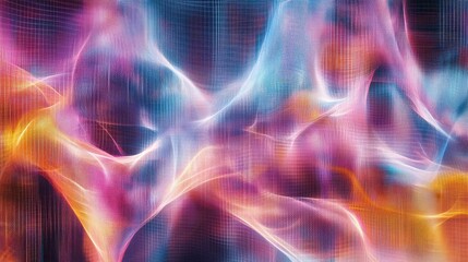 Vibrant abstract artwork with swirling patterns and bright colors blend