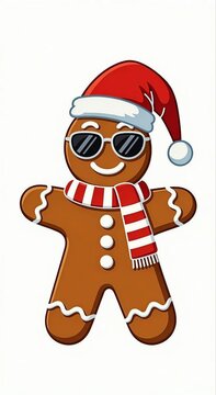 christmas gingerbread man illustration 