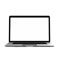 Sleek Modern Laptop Displaying Empty Screen Ideal for Presentations and Creative Projects on Transparent Background