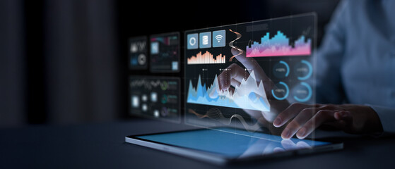 Interactive Data Analytics Dashboard with Digital Charts and Graph Visualization.