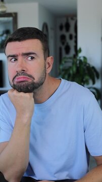 Thoughtful looking man with a doubt 