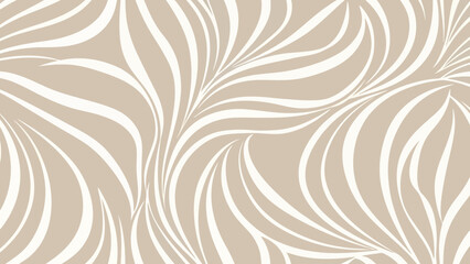 Abstract beige background with white flowing lines, creating a dynamic and elegant pattern.