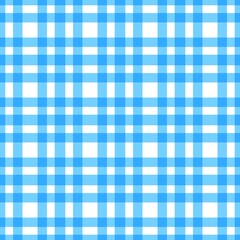Seamless blue and white gingham check pattern background. Classic hand-drawn plaid texture for summer picnic, fabric textile, wrapping paper, and minimalist digital scrapbooking designs.
