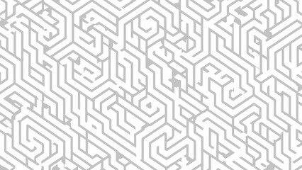 Intricate abstract pattern featuring a complex network of interconnected lines and pathways.