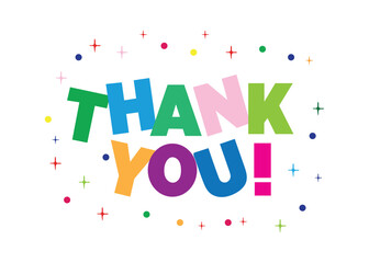 Thank You Colorful Typography Celebration Gratitude Message Vector Illustration