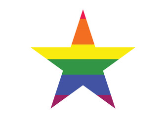 Rainbow Star Icon LGBTQ Pride Symbol Colorful Equality Vector Illustration