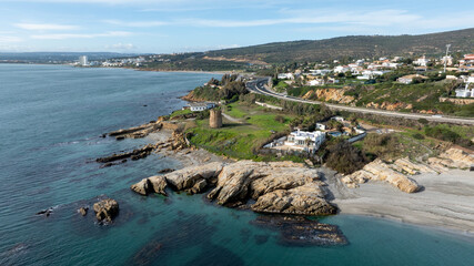 Vista a&eacute;rea de la playa de Chullera en la costa del sol de M&aacute;laga, Espa&ntilde;a