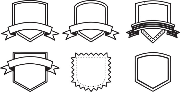 Various shield badges and ribbon elements vector