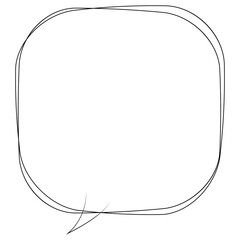 吹き出しのイラスト4【手書き落書き風の二重線】