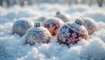 christmas decoration on snow
