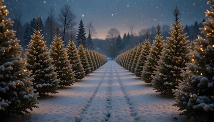 winter landscape with snow